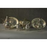 A Victorian silver plated tea and coffee set, including coffee pot, tea pot, sugar bowl, milk jug