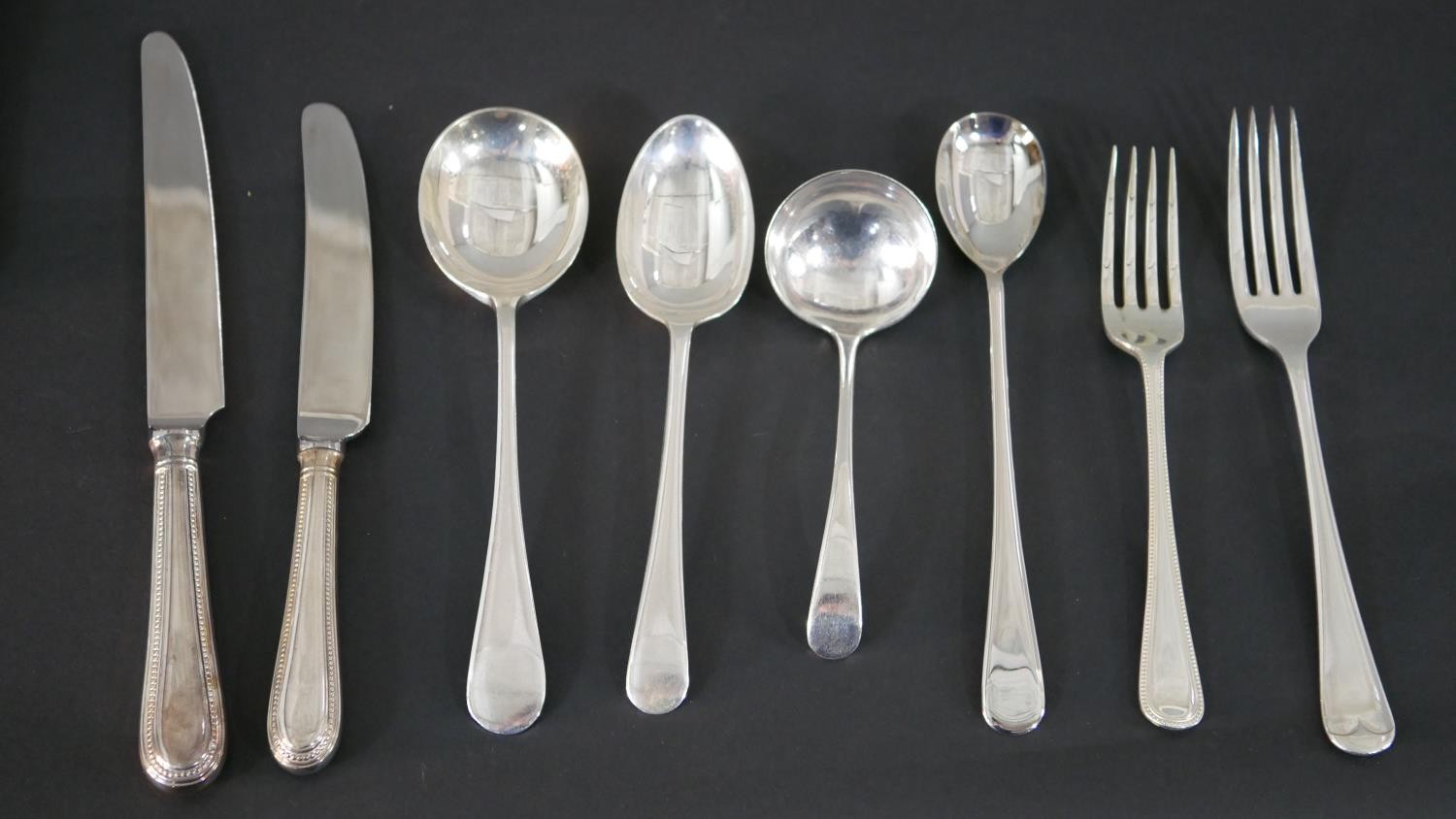 A part set of silver plated cutlery by George Butler Silversmiths. Each with protective cutlery - Image 6 of 10