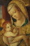 After Crivelli- a framed oil on canvas of Madonna and Child. H.60 W.47cm.