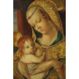 After Crivelli- a framed oil on canvas of Madonna and Child. H.60 W.47cm.