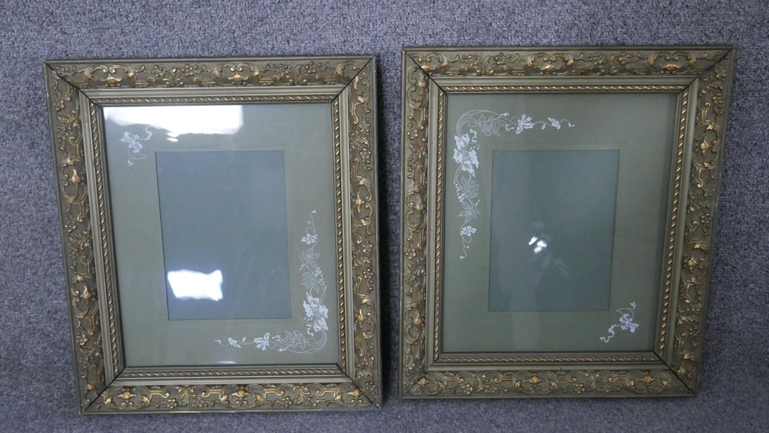 Four picture frames, including a pair of gilt frames with repeating foliate design, another gilt - Image 3 of 4