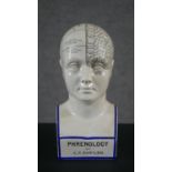 A ceramic phrenology head by L.N. Fowler. H.30 W.14 D.10cm