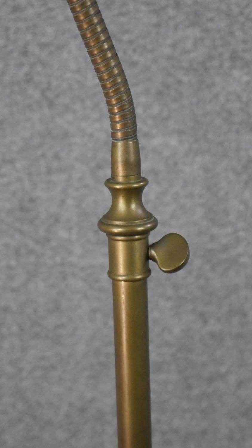 A Laura Ashley brass adjustable floor lamp with conical shade. H.174 Diam.37cm - Image 4 of 6