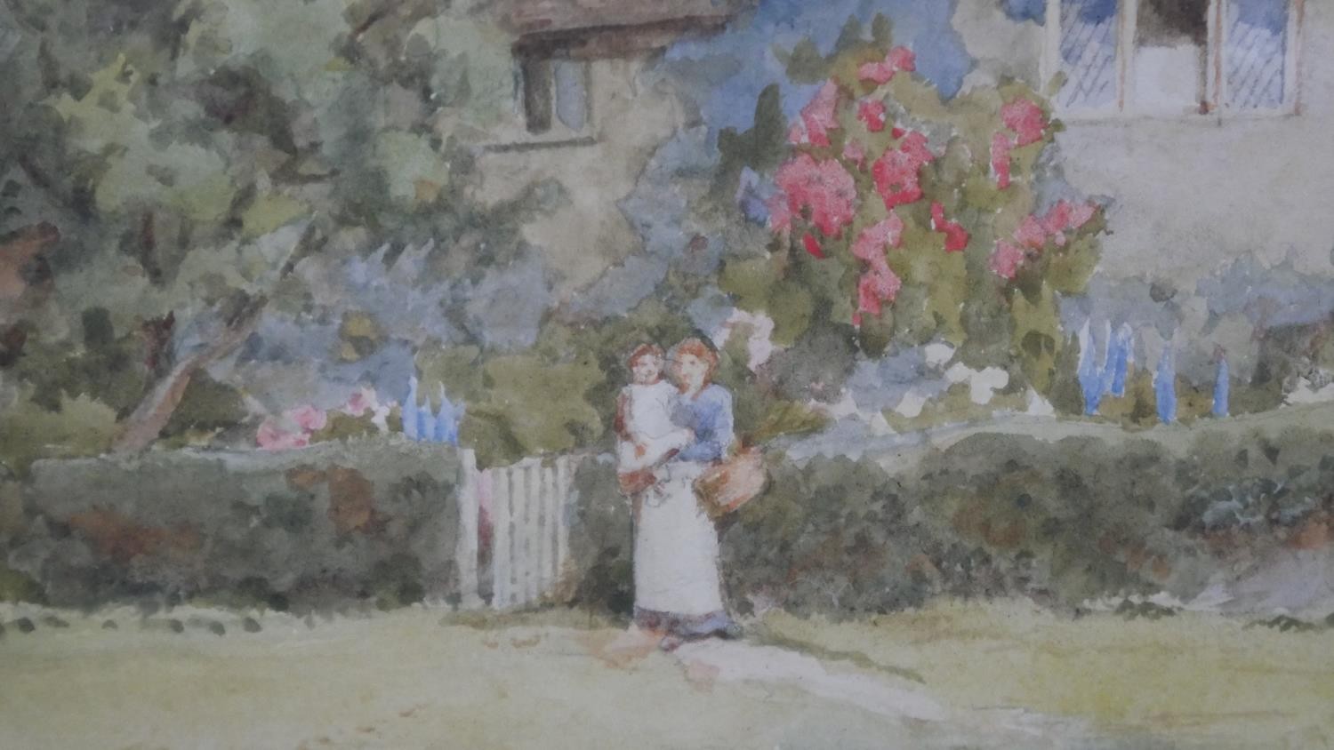 Thomas Nicholson Tyndale (British 1860-1930), mother and child with their cottage, watercolour, - Image 5 of 7