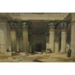 After David Roberts (British 1796-1864), a lithograph of the Egyptian scene 'Grand Portico of The