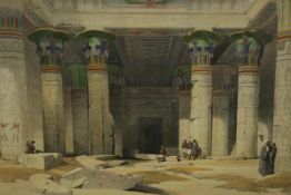 After David Roberts (British 1796-1864), a lithograph of the Egyptian scene 'Grand Portico of The