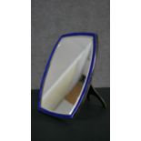 An Art Deco silver and blue enamel framed dressing table mirror with easel back. Hallmarked: H.32