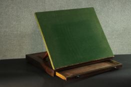 A tabletop Architect's slope, the green baize surface on an adjustable ratchet, with a single drawer