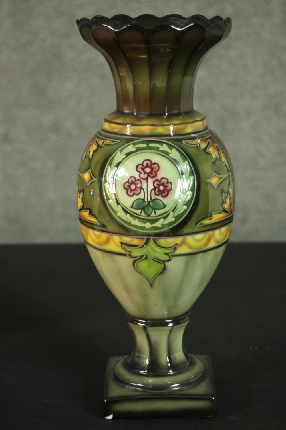 A collection of ceramics, including a tube line decorated urn design vase, a twin handled white - Image 5 of 12