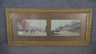 Clement Lambert (British 1855-1925) a pair of Brighton promenade scenes, watercolour, signed,
