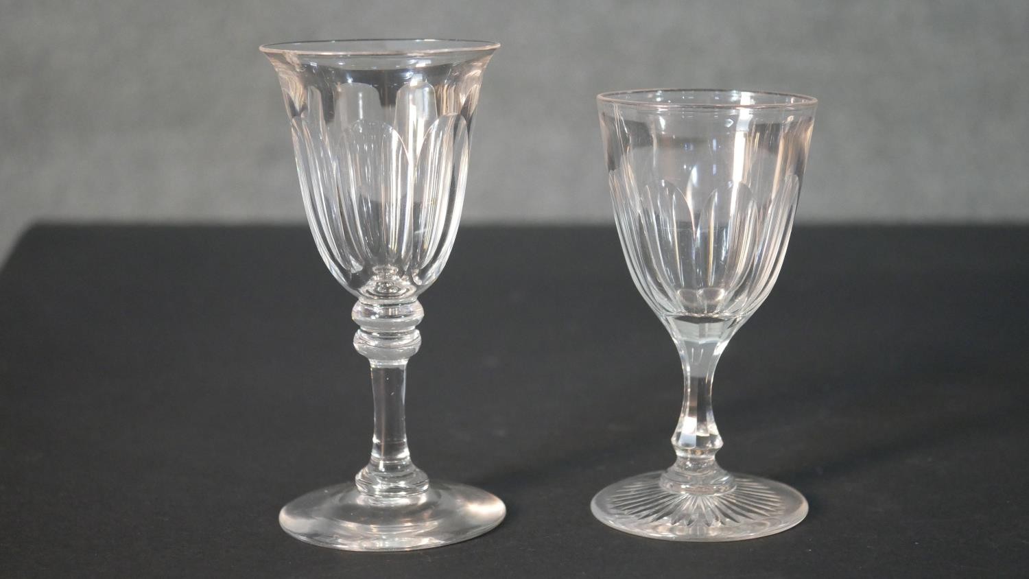 A collection of fourteen 19th and early 20th century trumpet shaped sherry and cordial glasses, some - Image 6 of 6