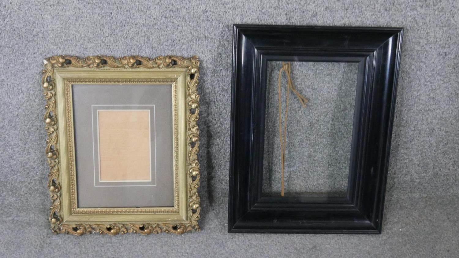 Four picture frames, including a pair of gilt frames with repeating foliate design, another gilt - Image 4 of 4