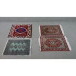 Four Oriental prayer mats. L.62 W.62cm (Largest)