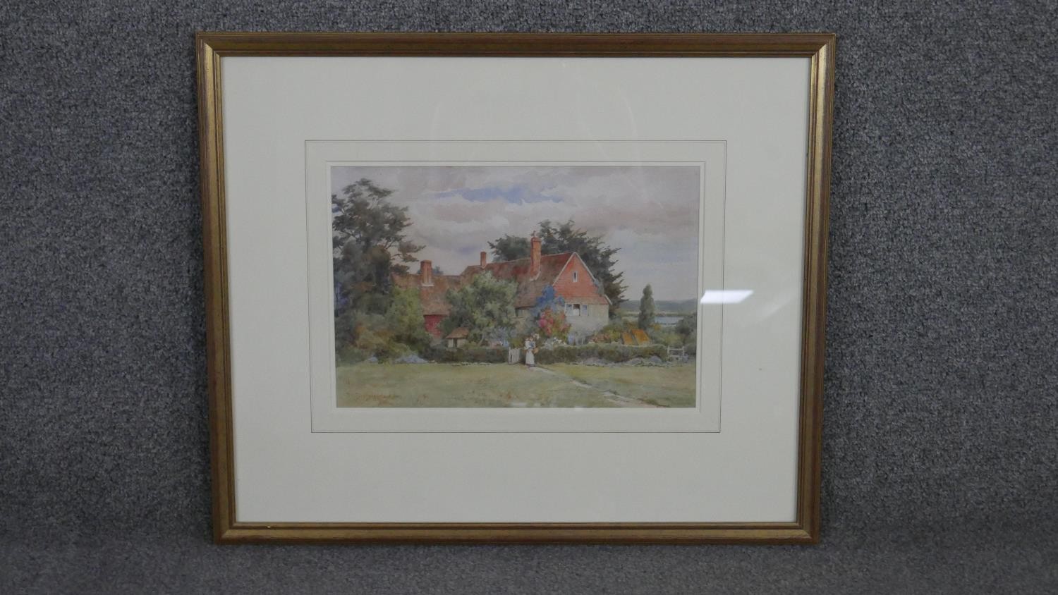Thomas Nicholson Tyndale (British 1860-1930), mother and child with their cottage, watercolour, - Image 2 of 7