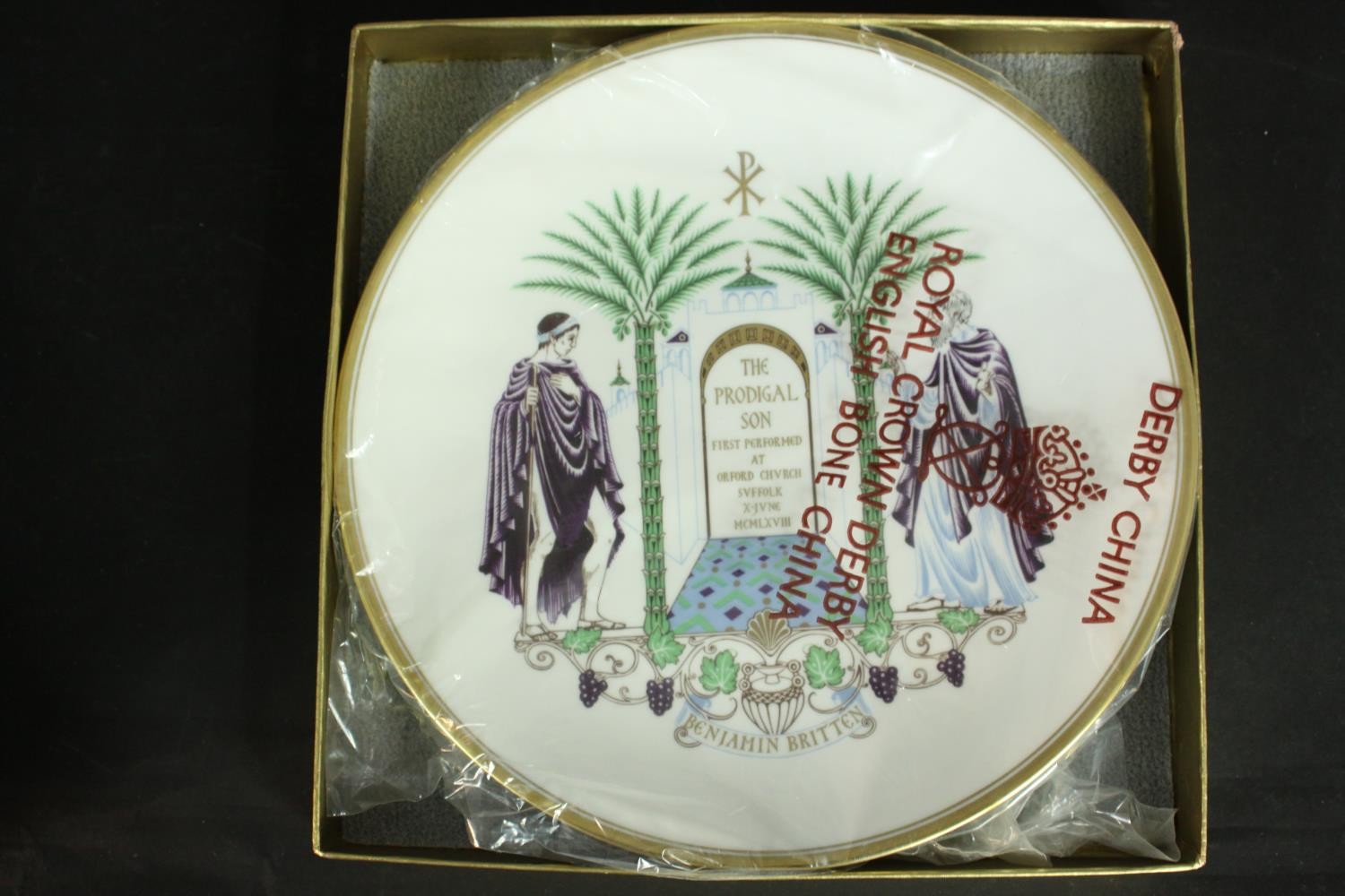 Six boxed Royal Crown Derby, Limited Edition porcelain "Benjamin Britten" plates commissioned by - Image 7 of 7