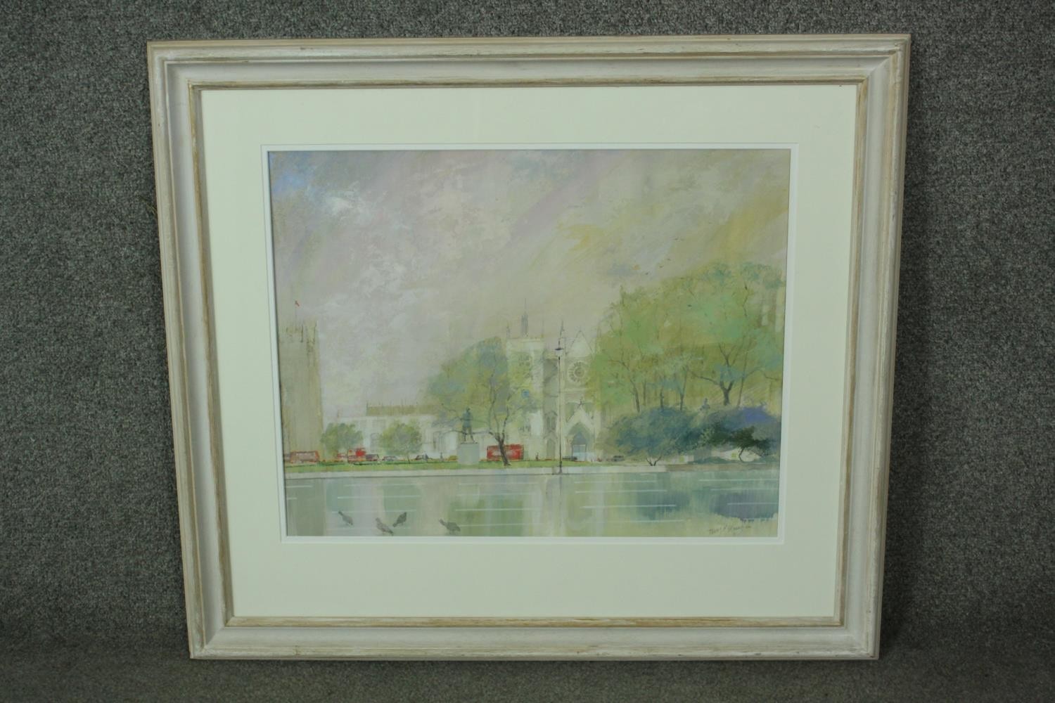 Terry Mckivragan (b.1929 - 2012) A framed and glazed watercolour titled 'Parliament Square'. - Image 2 of 7