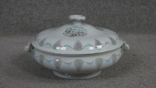 'Travel' a Wedgwood lidded tureen designed by Eric Ravilious, maker's mark to the base. (damaged)