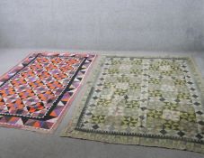 Two Ralli Quilts from India or Pakistan, geometric design. L.200 W.150cm (largest)