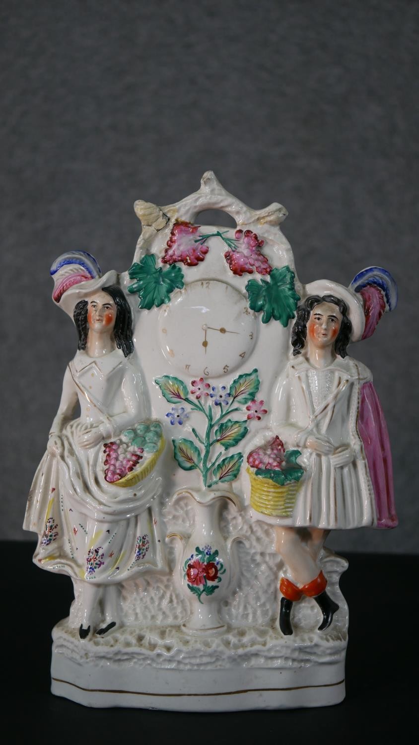 A collection of four 19th century flat back Staffordshire pottery figures, including Robert the - Bild 4 aus 12