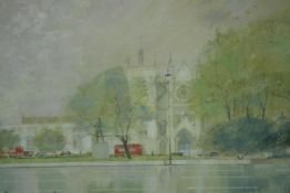 Terry Mckivragan (b.1929 - 2012) A framed and glazed watercolour titled 'Parliament Square'.