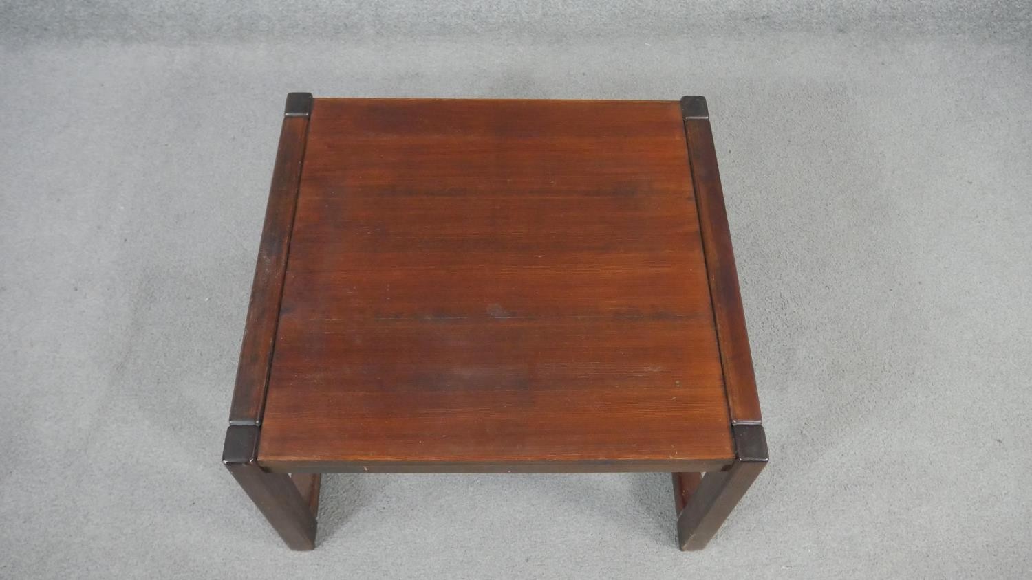 A fruitwood coffee table, of square form, the legs joined by H stretchers. H.37 W.57 D.62cm - Image 2 of 4