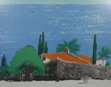 Paul Hogarth, British (1917 - 2001), lithograph in colours, 'The Hermitage'; 'Villa by the Sea'