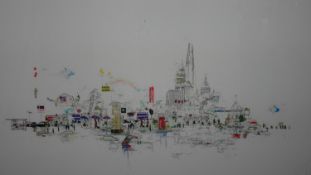 Laura Jordan, 'Moving on London to Paris', 2016 monoprint, signed and titled, edition 1/8. H.94 W.