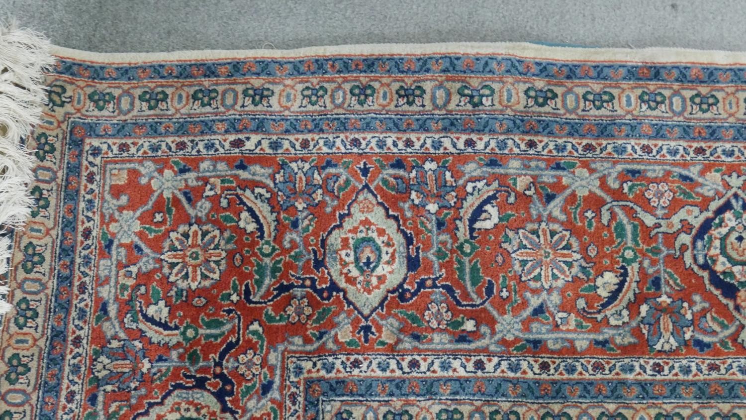 A beige ground hand made Persian Moud carpet with all over lotus and serrated palm decoration. no - Image 4 of 8