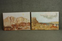 J. Lake (contemporary), two unframed landscape studies, oil on canvas, both signed and dated 2006