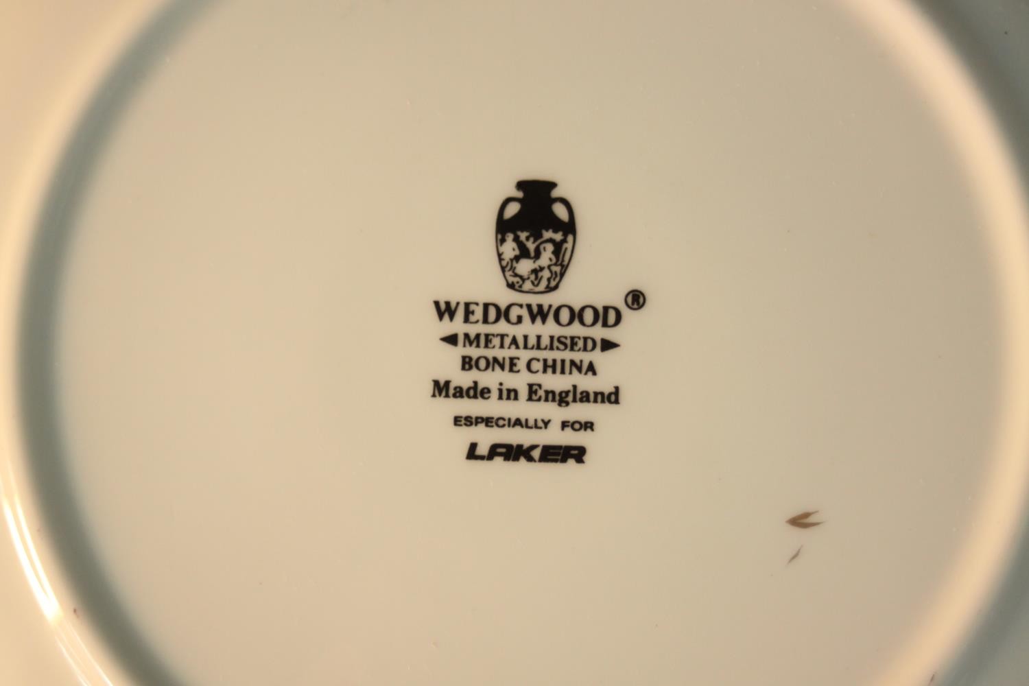 A complete nine person metallicized bone china dinner service by Wedgwood made for Laker Airlines, - Image 7 of 7