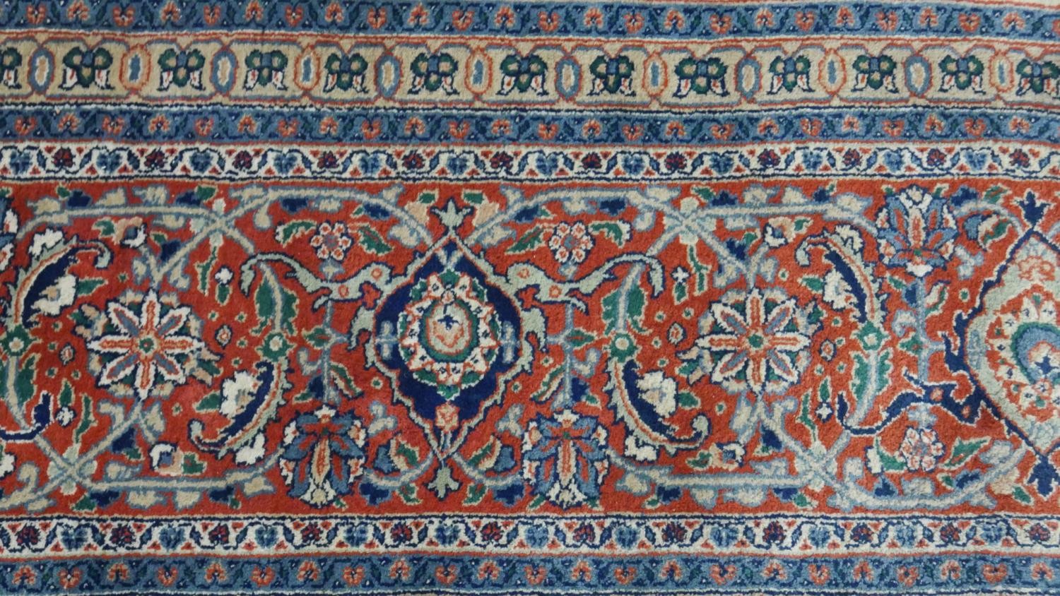 A beige ground hand made Persian Moud carpet with all over lotus and serrated palm decoration. no - Image 6 of 8