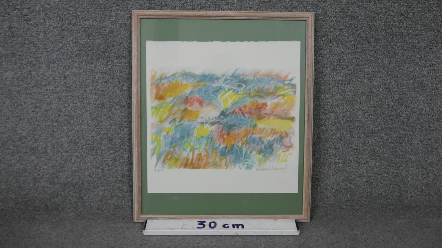 Hedvah Shemesh, coloured lithograph, colourful abstract composition, signed, edition 37/150. H.42 - Image 3 of 5