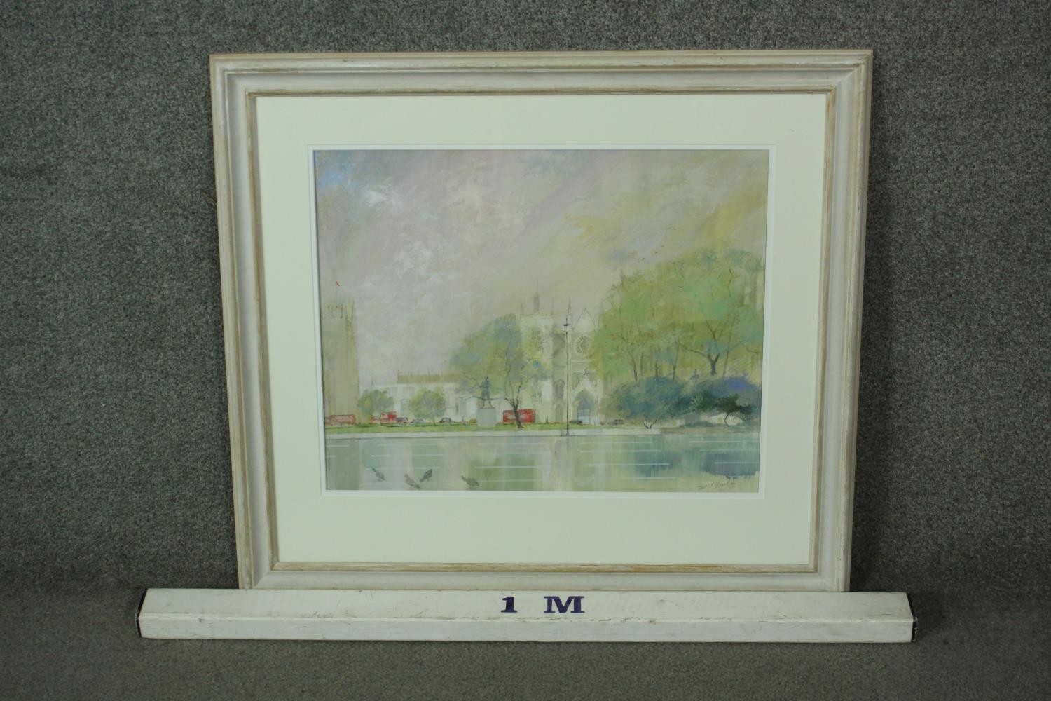 Terry Mckivragan (b.1929 - 2012) A framed and glazed watercolour titled 'Parliament Square'. - Image 7 of 7