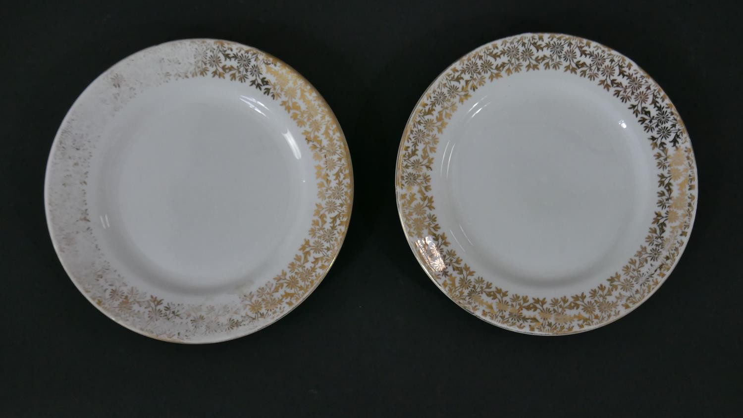 An Adderley gilded floral design fine bone china part six person tea set. Six tea cups and - Image 5 of 8