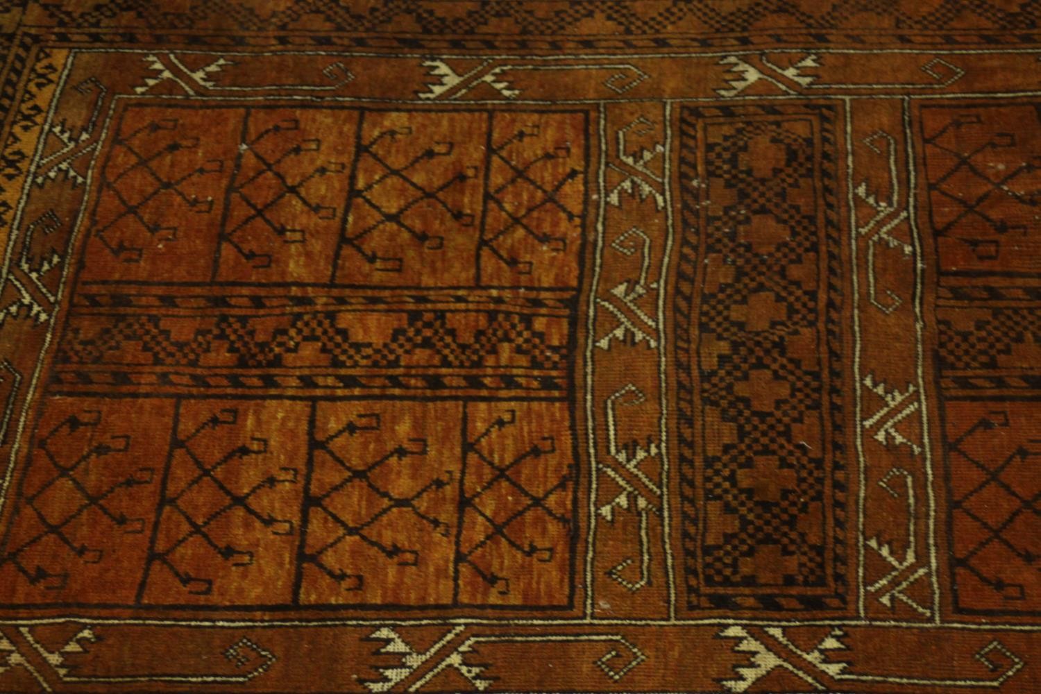 A gold ground hand made Afghan rug. L.215 W.150cm - Image 2 of 6