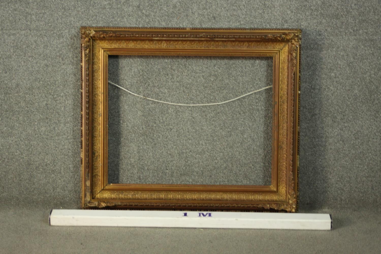 A 19th century gilt wood and gesso frame. H.68 W.80cm. - Image 2 of 6