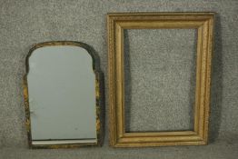 A 1920s Chinoiserie dressing table mirror, together with a rectangular gilt gesso picture frame. H.