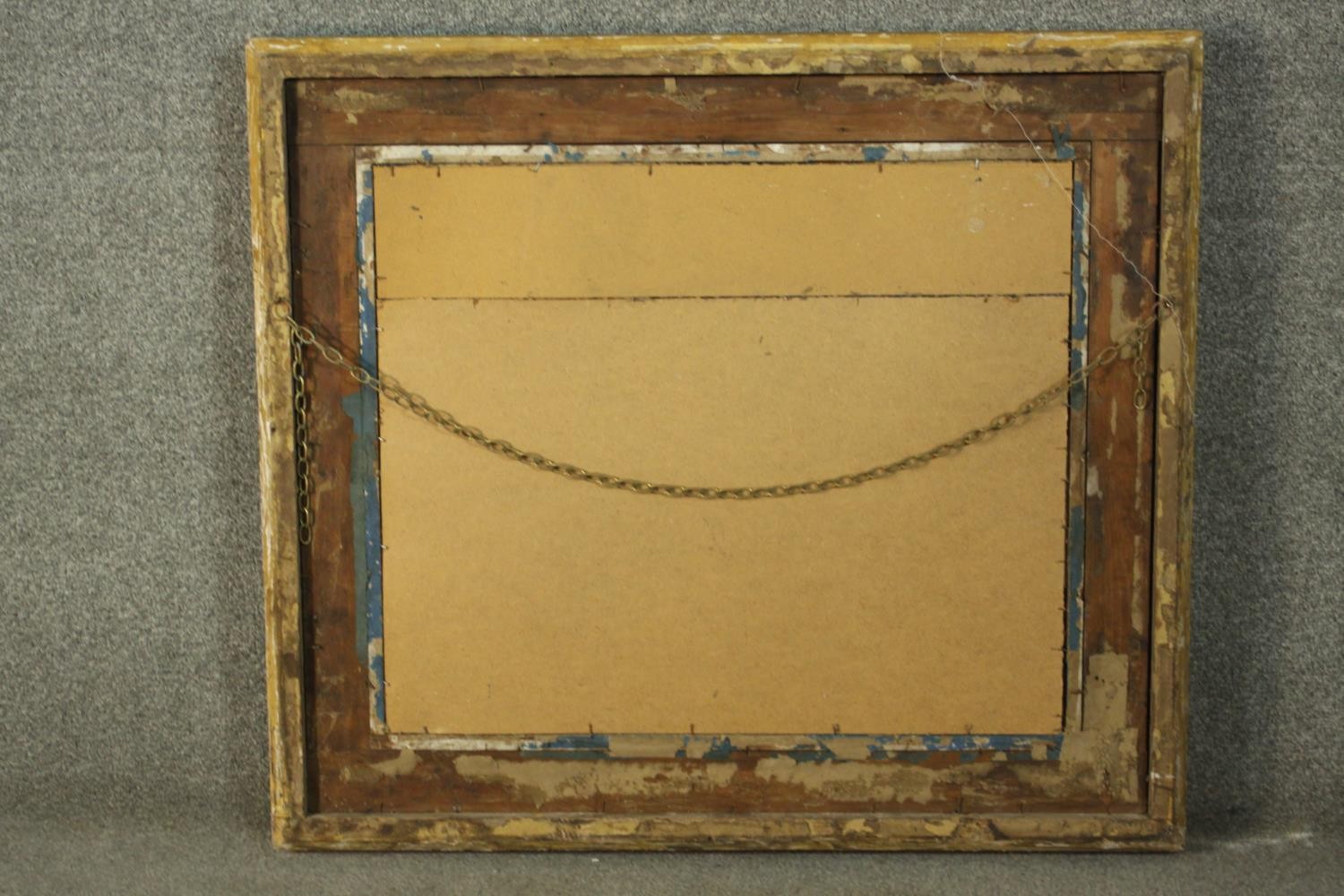 A 19th century oak and parcel gilt framed mirror, with a plain mirror plate, the frame with two - Image 6 of 6