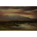 A 19th century gilt framed oil on board, sheep in a landscape, unsigned. H.50 W.69cm.