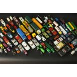 A large collection of vintage die cast toy cars trucks and planes. Various makers. (Approximately 70