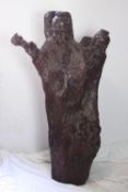 A very large 20th century Chinese root wood carved immortal figure. H.180 W.80 D.45cm.