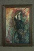 An framed oil on canvas on board of an ethereal woman, signed S. Dyas, dated 32. H.107 W.75cm.