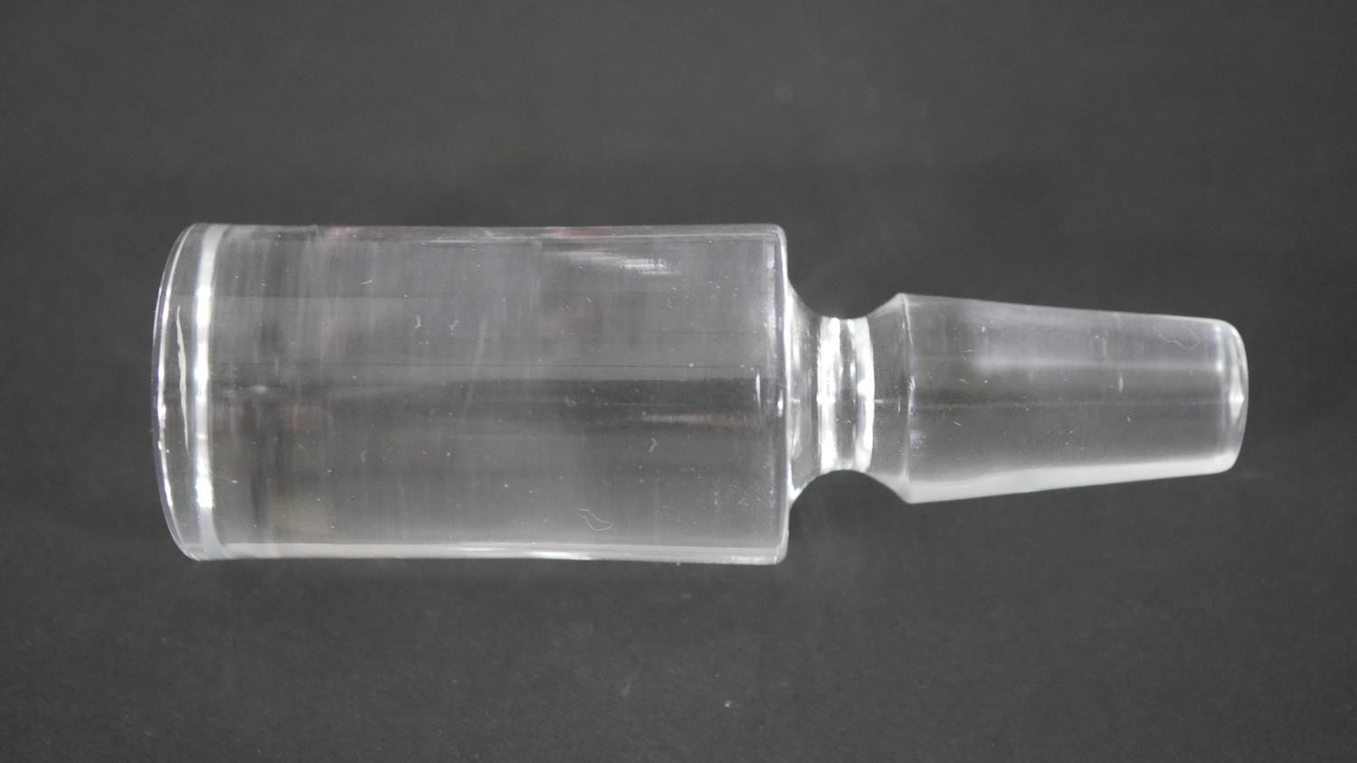 A Kelly Hoppen crystal cylindrical decanter with stopper. Label to base. H.31 Diam.9cm - Image 3 of 5