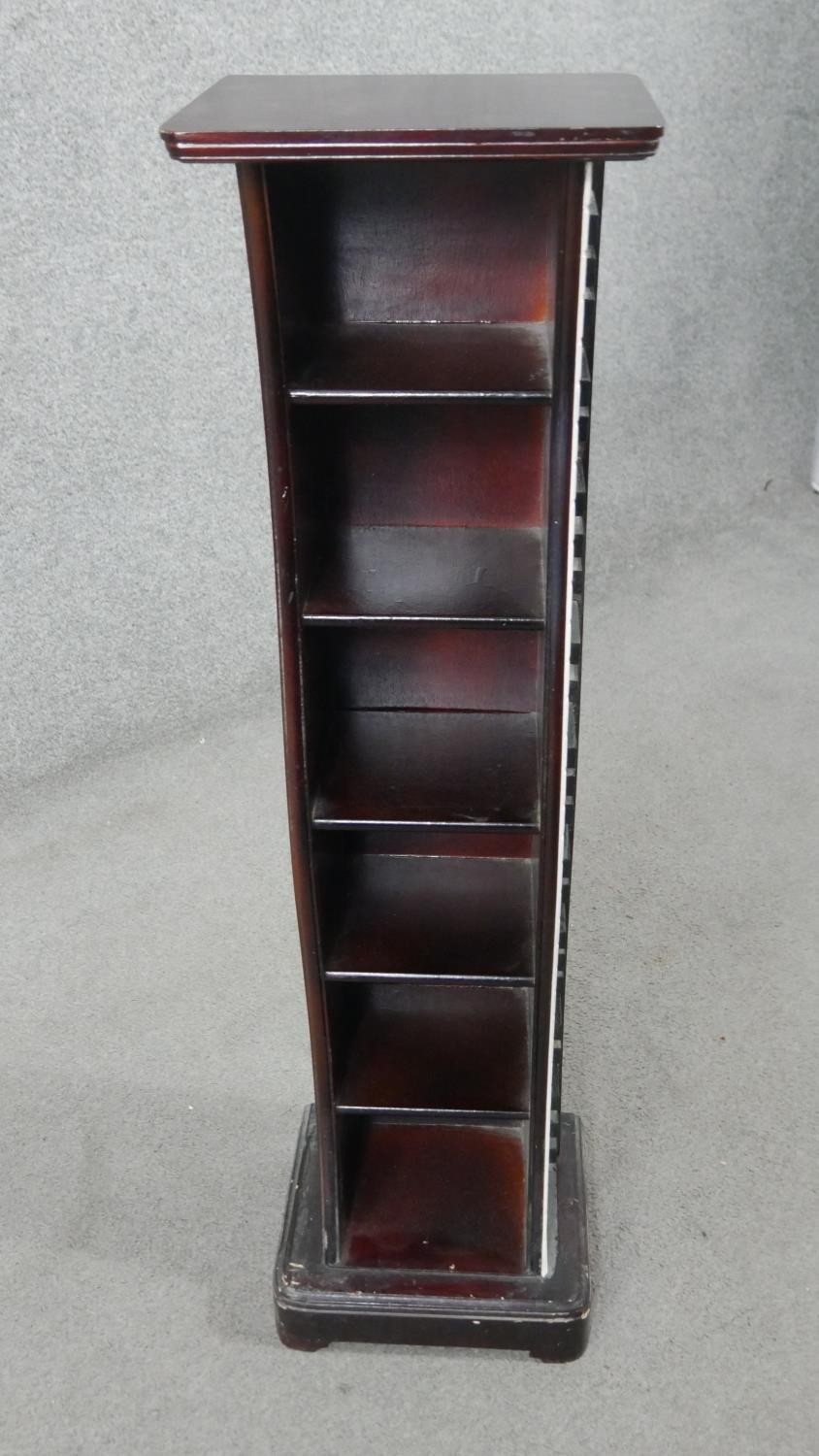 A painted CD rack in the form of a piano with black and white key detailing. H.95 W.24 D.21cm - Image 2 of 4