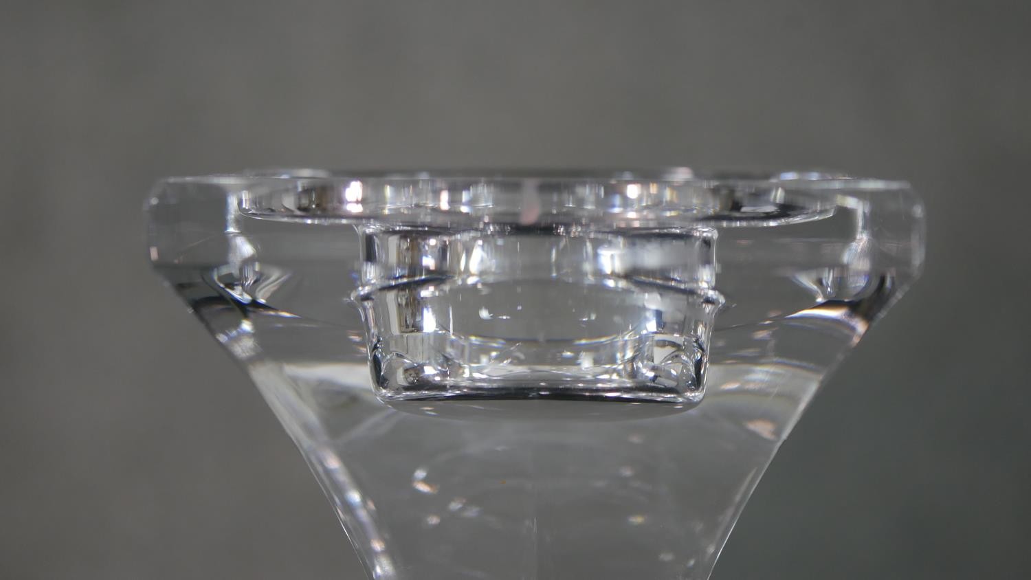 A Mikasa crystal candle holder with floral design. H.20 W.9 D.8cm - Image 4 of 5