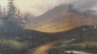 Victor Rolyat, a 19th century gilt framed oil on canvas, highland landscape, signed. H.86 W.111cm