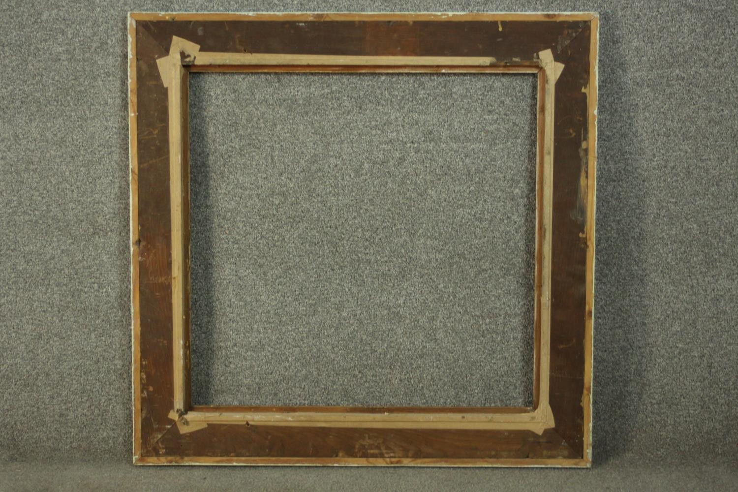 A 19th century white painted and gesso frame. H.83 W.83cm. - Image 5 of 5