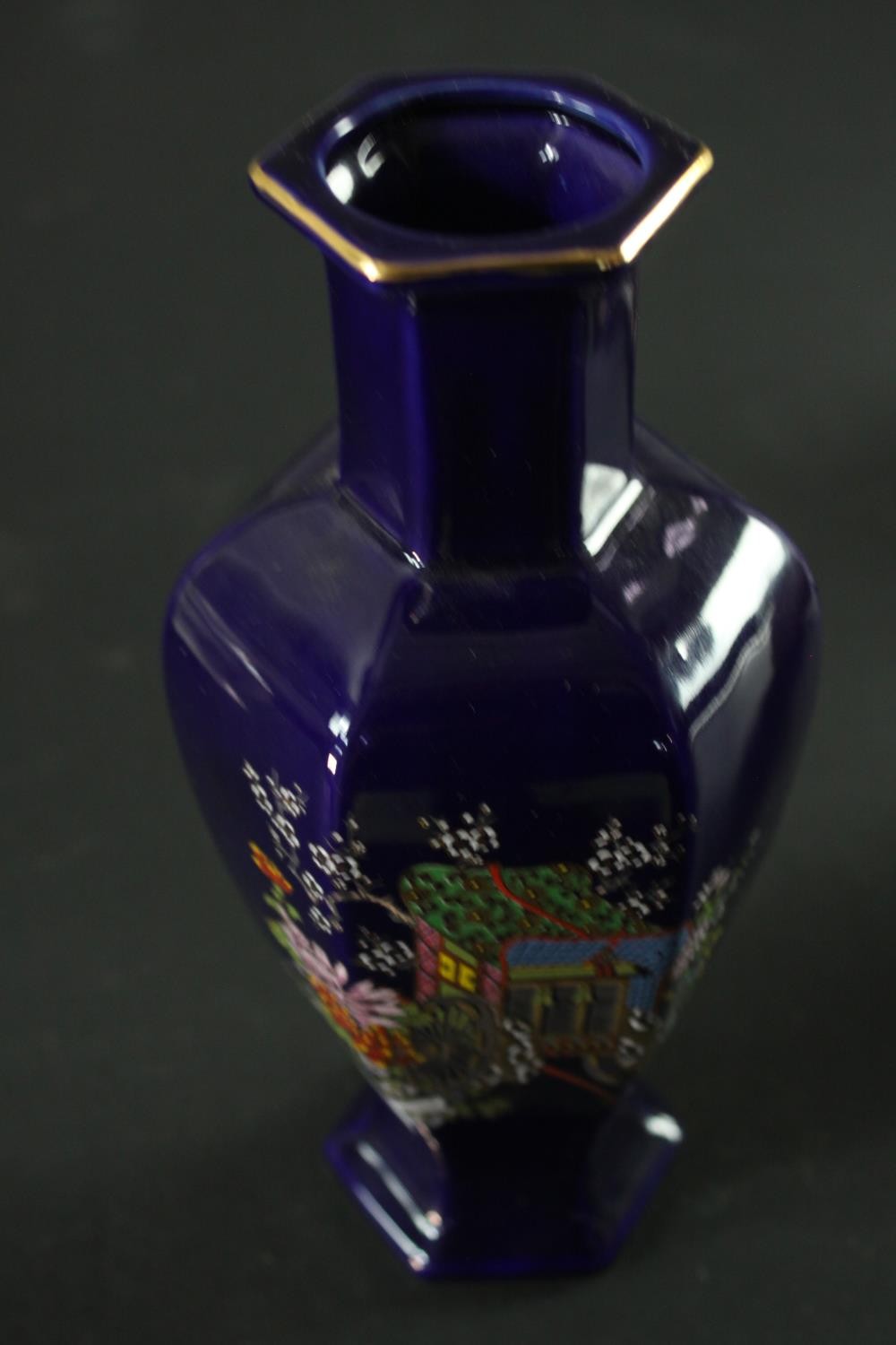 A Chinese cloisonne vase along with a Rosenthal figure group, a Japanese vase and a 19th century - Image 8 of 13