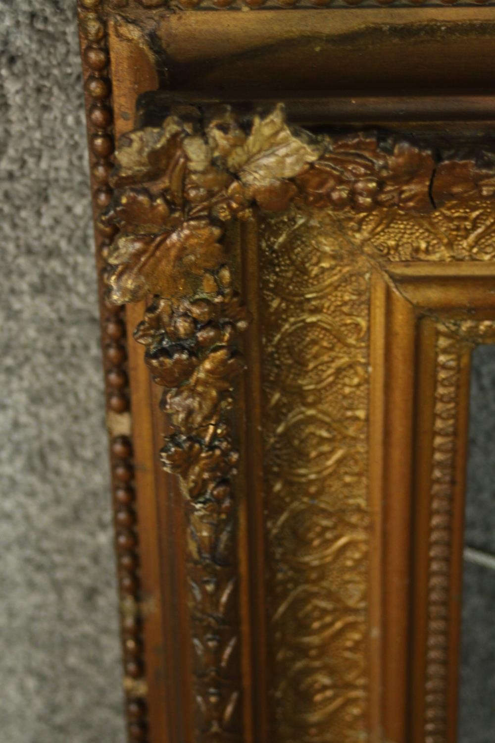 A 19th century gilt wood and gesso frame. H.68 W.80cm. - Image 4 of 6