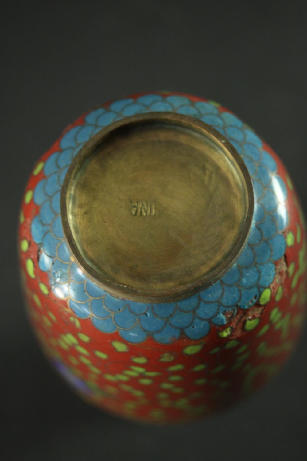 A Chinese cloisonne vase along with a Rosenthal figure group, a Japanese vase and a 19th century - Image 5 of 13